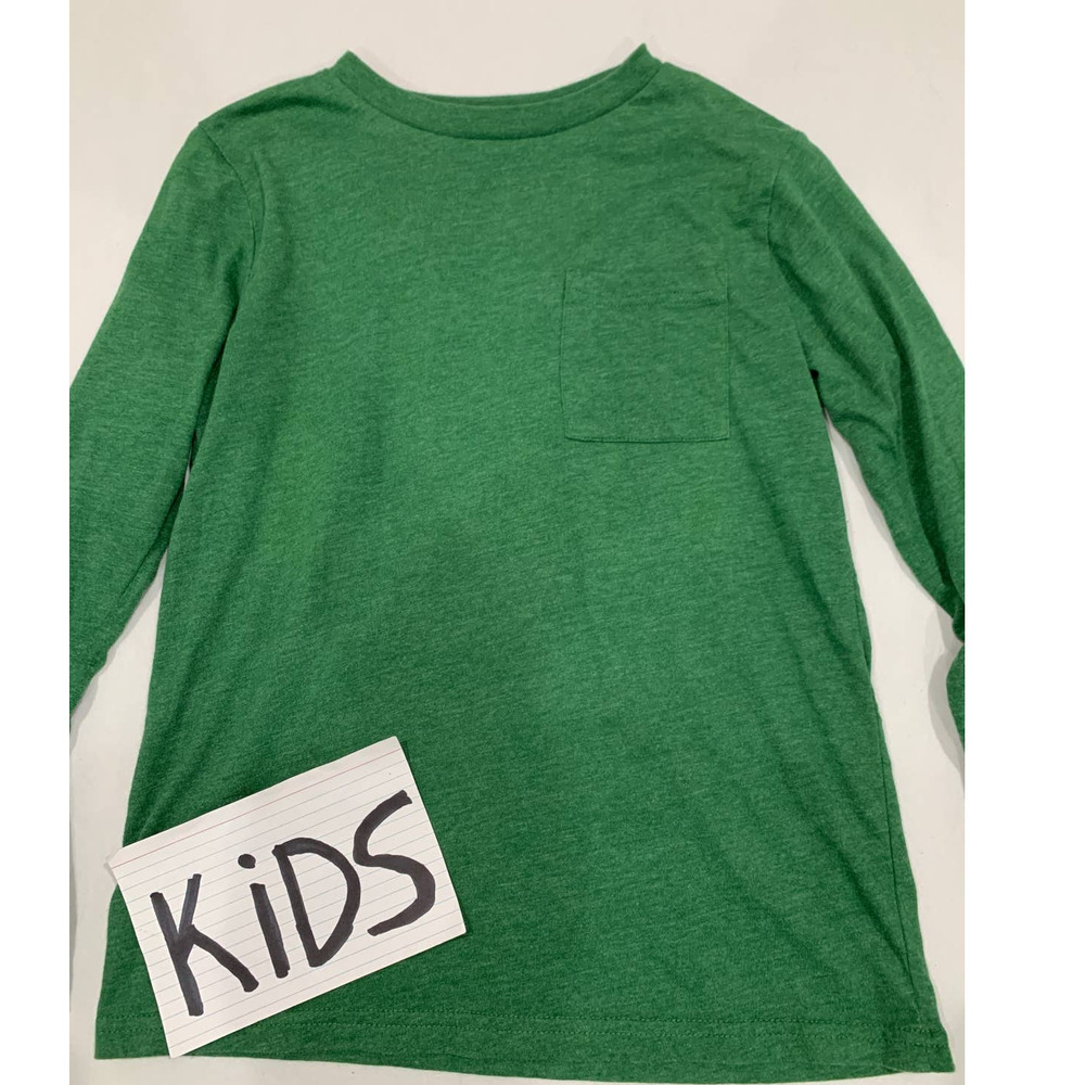 There Abouts Long-sleeved Textured Green T-Shirt Pocket Size M